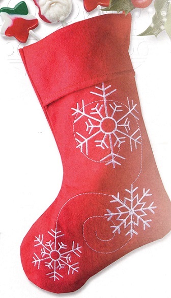 #2060 Embroidered Snowflake Stocking