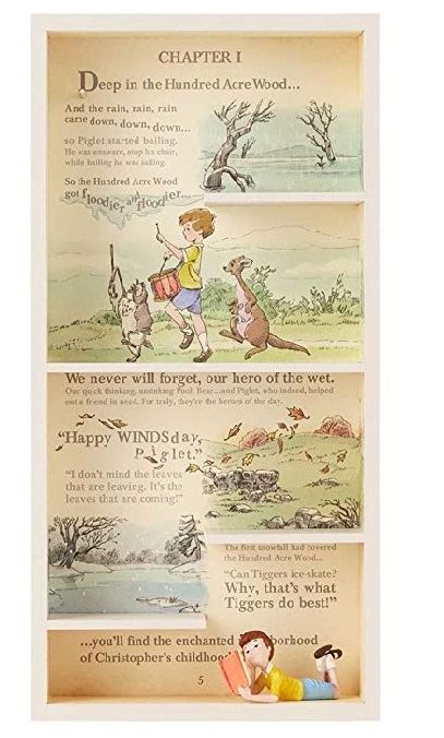 #2014 Hallmark Display Case For Disney Winnie The Pooh With Christopher Robin Figure