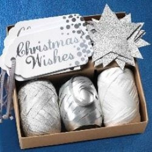 #7027 Silver Ribbon and Tag Set 
